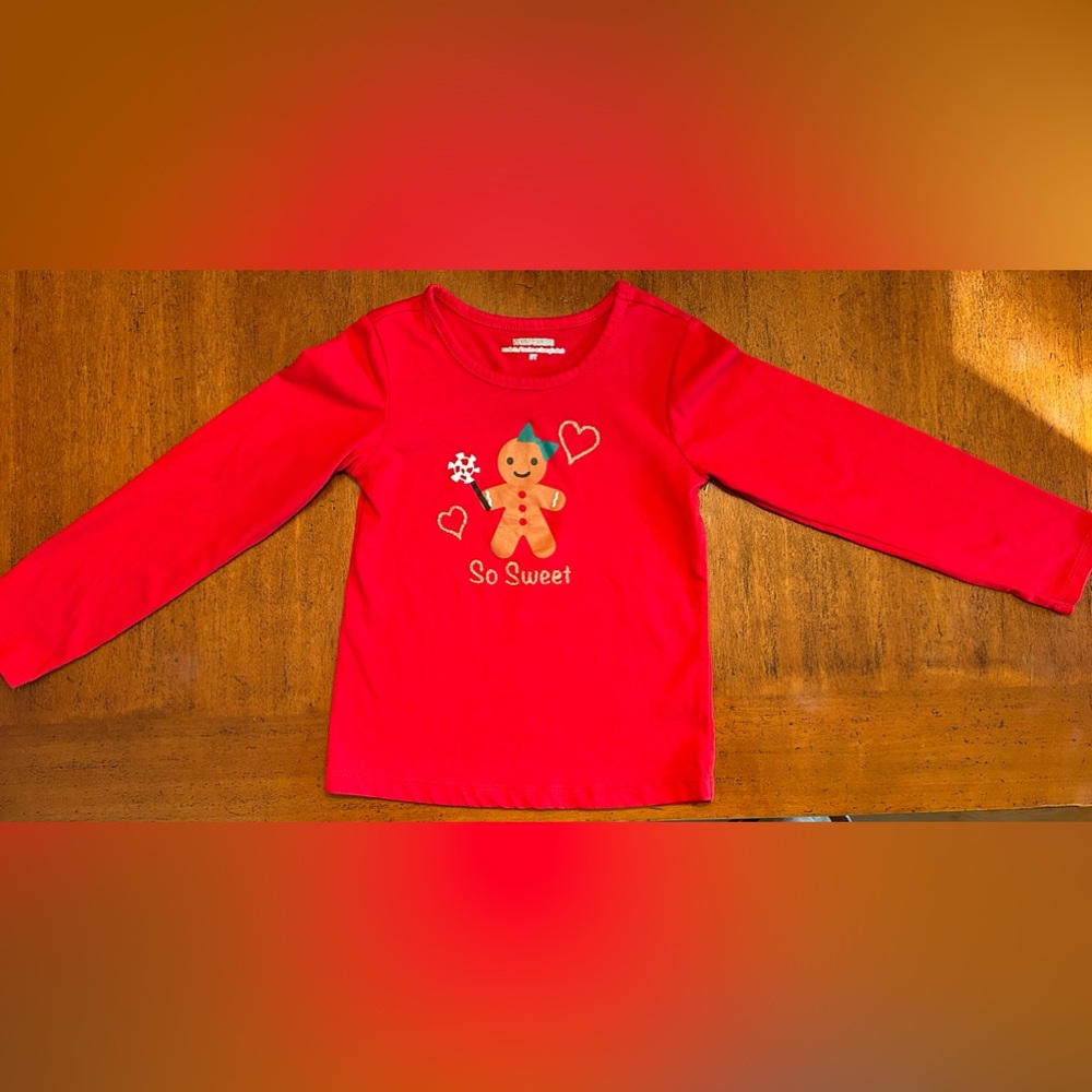 Wonder kids Girls 5T Red. Holiday shirt